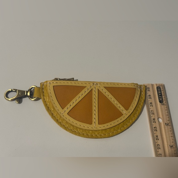 Portland Leather Goods Citrus Keychain Coin Purse Naples Sunflower Vanilla EUC - Picture 5 of 6